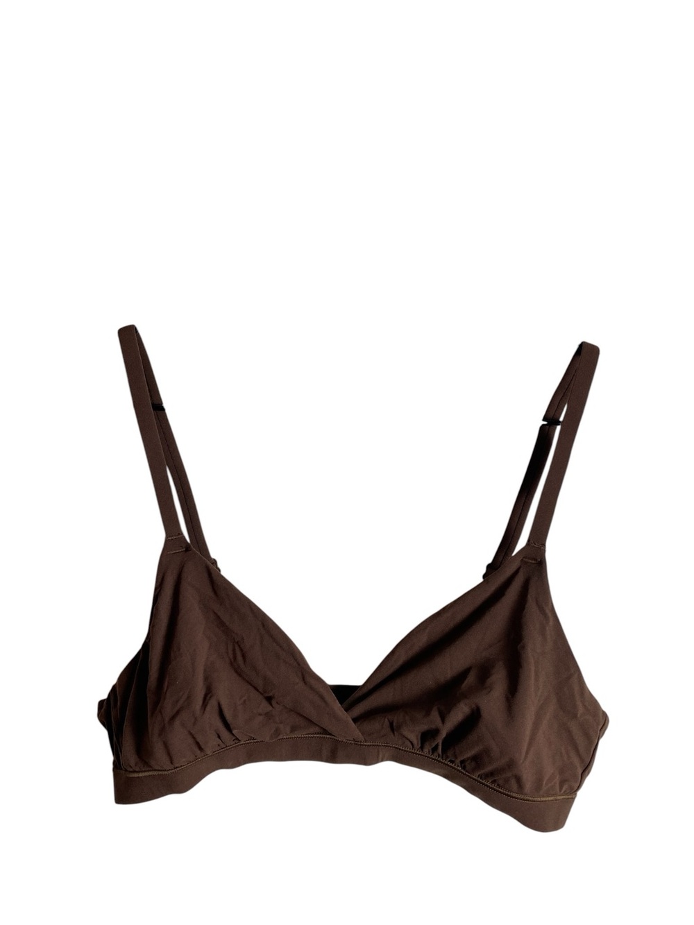 Quince Chocolate Brown Crossover Triangle bralette